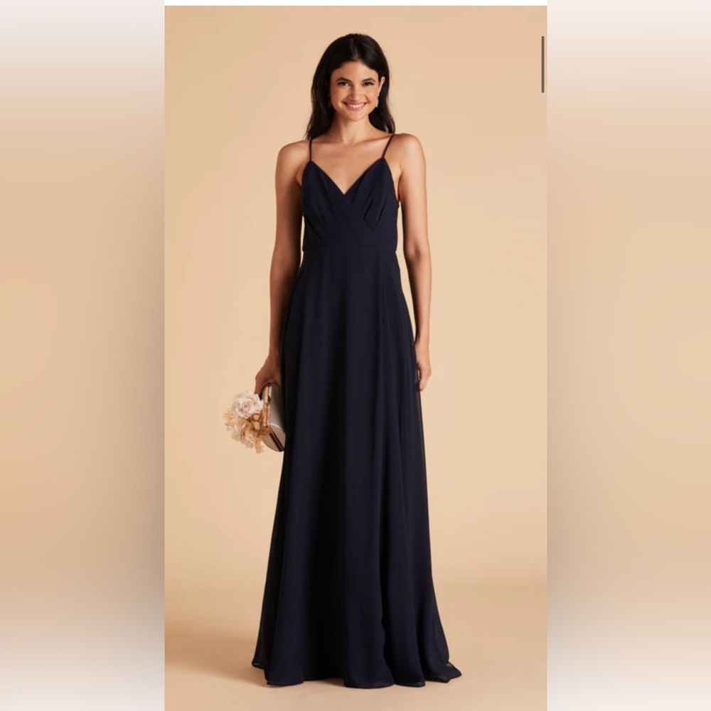Birdy Grey Navy Spaghetti Strap V-Neck Bridesmaid Dress